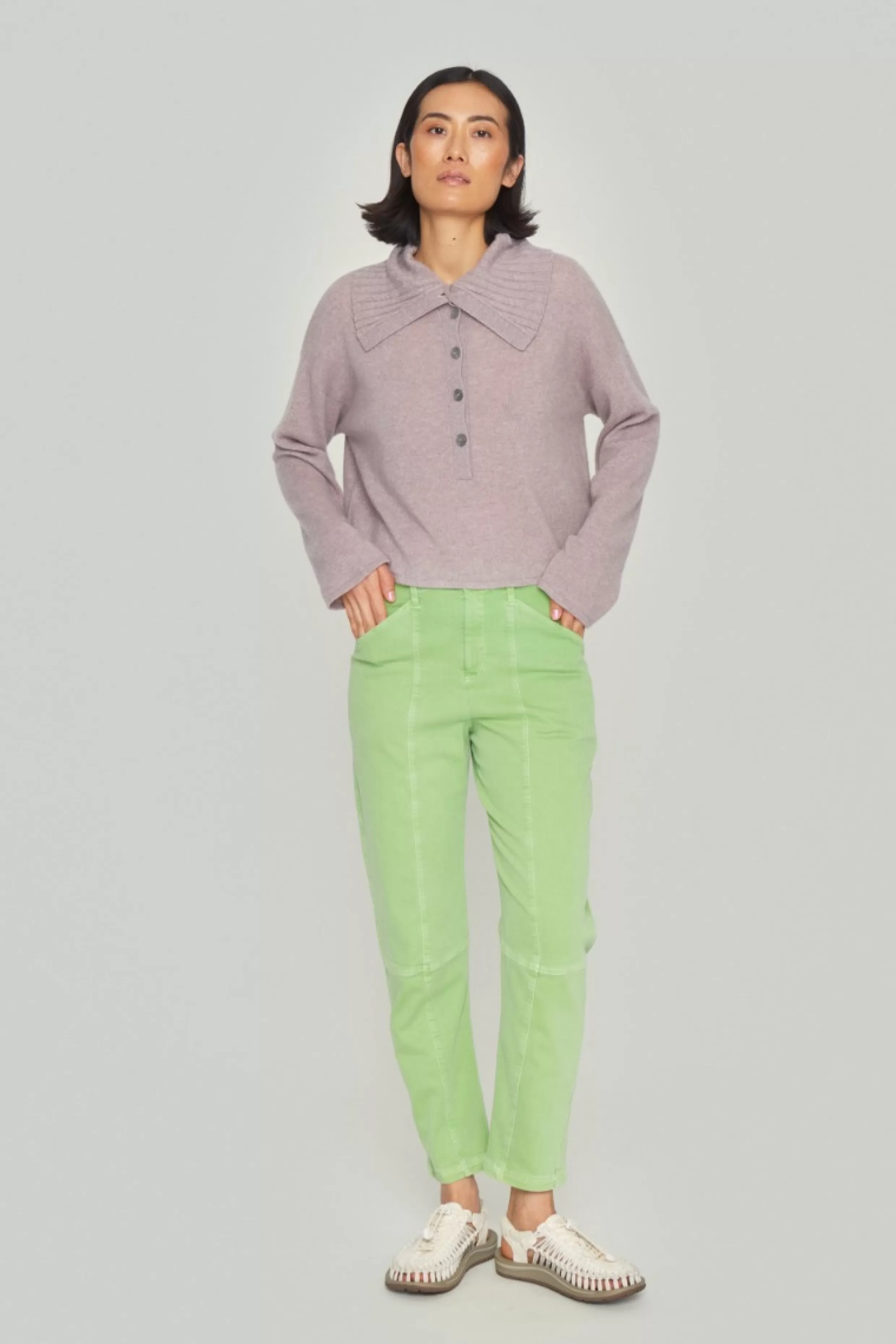 Bluser | Strik>BITTE KAI RAND Cloud cashmere bluse med krave LAVENDERSKY