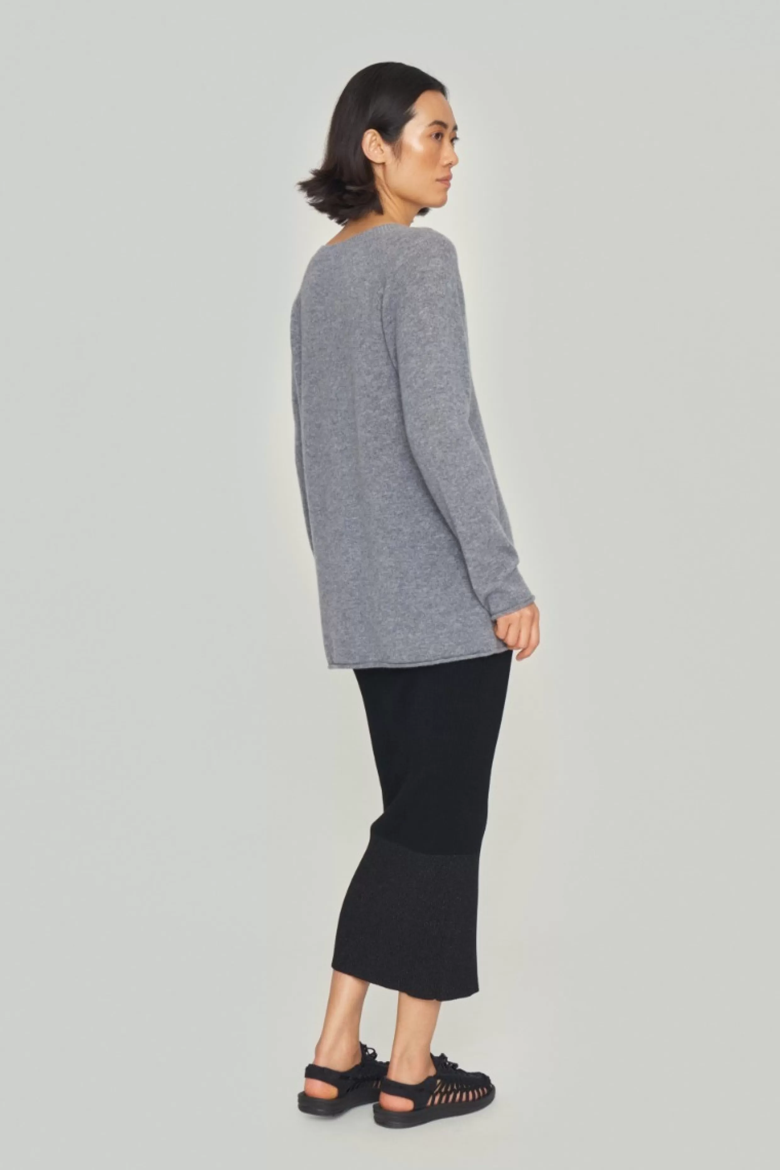 Bluser | Strik>BITTE KAI RAND Cloud cashmere bluse med slids LAVENDERSKY