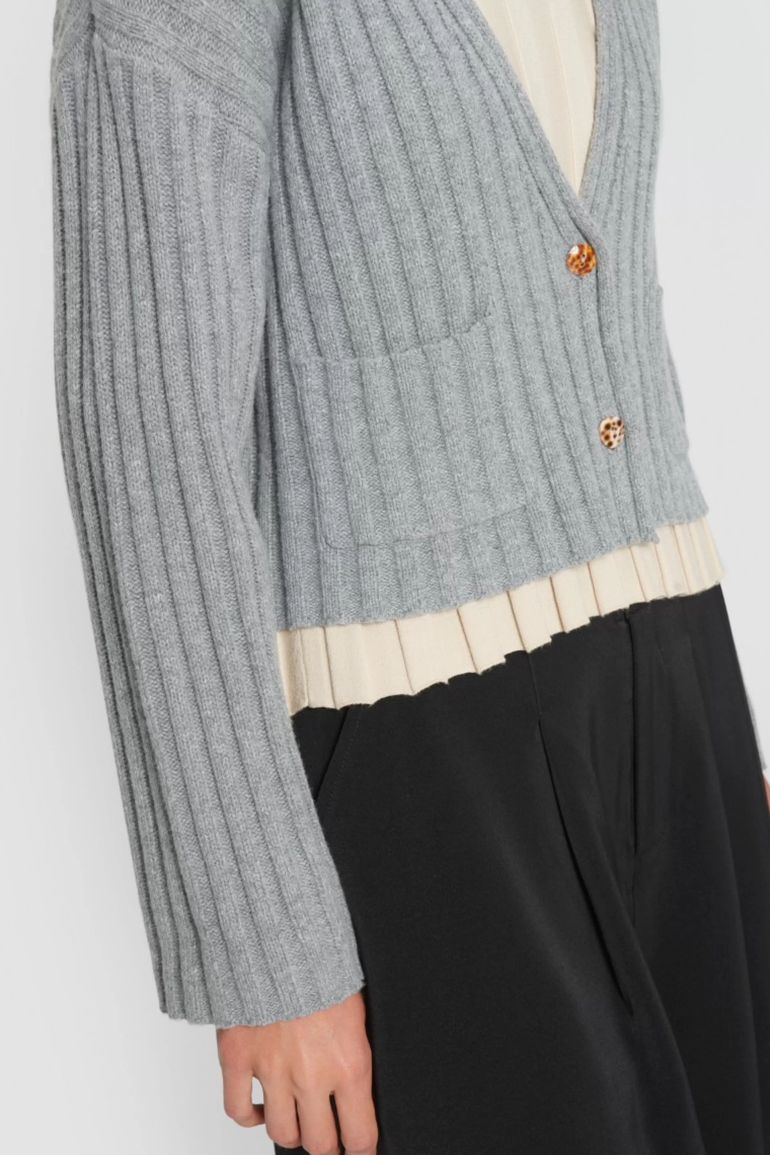 Strik | Strik>BITTE KAI RAND Gamine knit kort cardigan BLACK