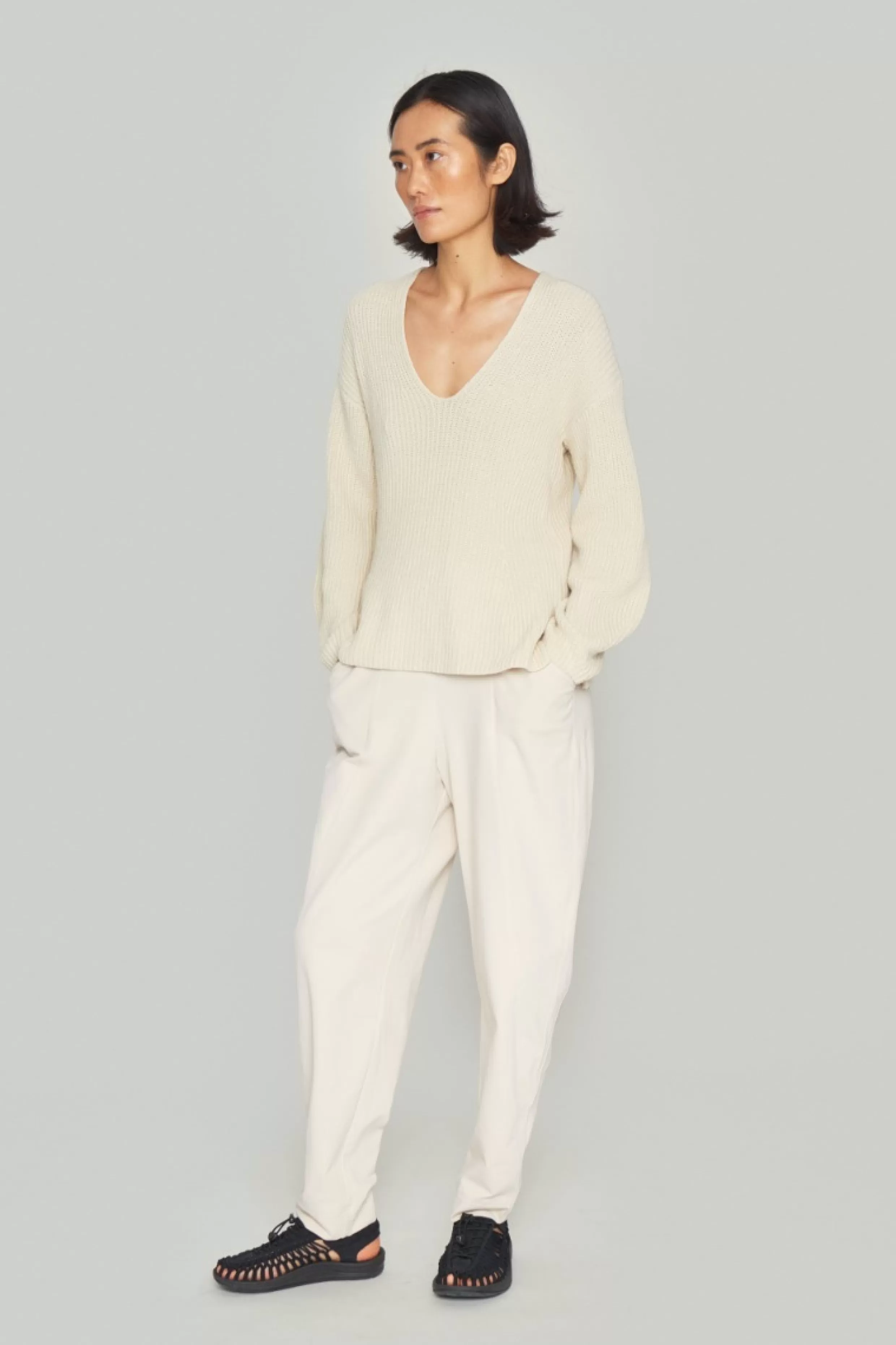 Bluser | Strik>BITTE KAI RAND Kareshi bluse med v-hals IVORY