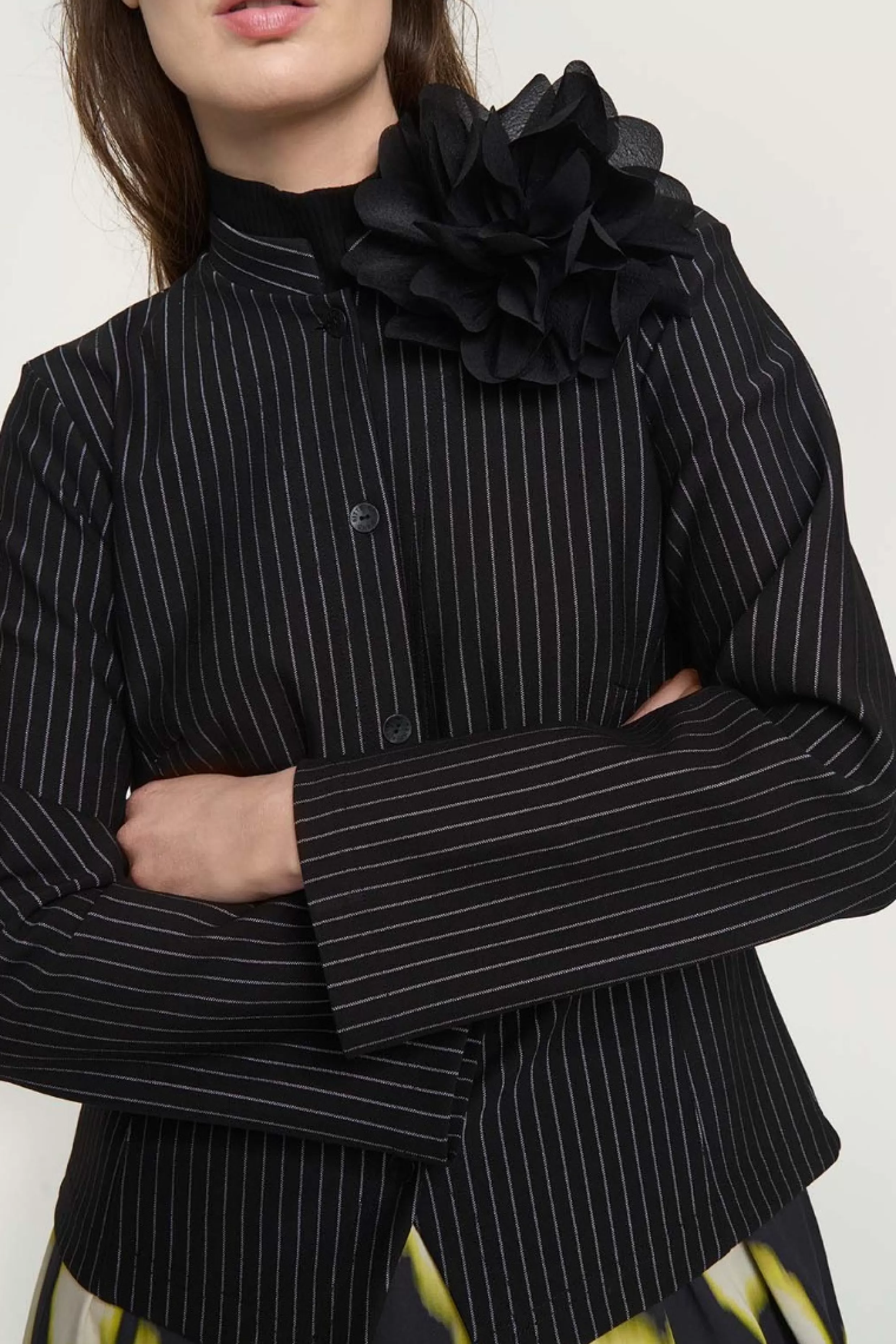 Jakker & Blazere>BITTE KAI RAND Pinstripe jersey jakke BLACKPINSTRIPE